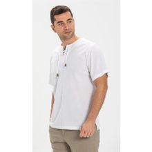 Eliş Şile Bezi Beyaz 3001 Kısa Kol Şile Bezi Zımbalı Erkek Tshirt