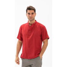 Eliş Şile Bezi Kırmızı 3051 Kısa Kol Şile Bezi Bodrum Erkek T-shirt