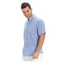 Eliş Şile Bezi Mavi 3032 Kısa Kol Şile Bezi Hakim Yaka Erkek Tshirt