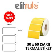 Elit Rulo Sarı 30x60 1000 Adet Termal Barkod Etiketi