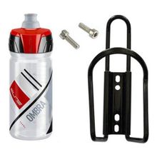 Elite Ombra Gri Kırmızı 550 ml Matara ve Matara Kafesi Seti