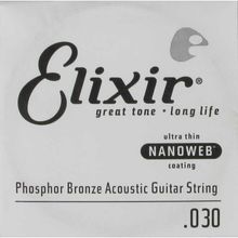 Elixir 14130 30 Nanoweb Phosphor Bronze Tek Akustik Gitar Teli