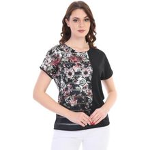 Ella Camelia 19E051 Blok Desenli Transparan Detaylı Siyah Kadın Bluz