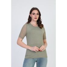 Ella Camelia 19E056 Taş Detaylı Haki Kadın Bluz