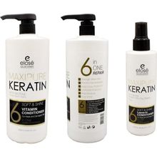Elose Keratin 1000 ml Şampuan + Keratin 1000 ml Saç Kremi + 250 ml Bakım Sütü