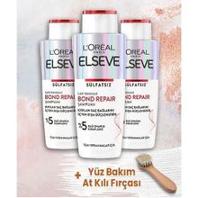 Elseve Bond Repair 3x200 ml Şampuan + Yüz Bakım At Kılı Fırçası
