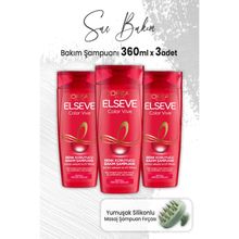 Elseve Color Vive 3x360 ml Renk Koruyucu Şampuan + Lionesse Koyu Pembe Yüz Temizleme Fırçası