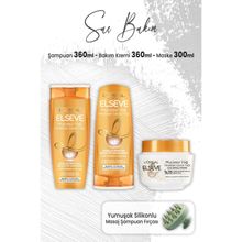 Elseve Elseve Mucizevi Hindistan Cevizi Şampuan 360 ml Krem 360 ml Maske 300 ml ve Yeşil Masaj Şampuan Fırçası