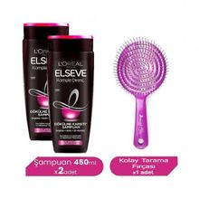 Elseve Komple Direnç 4x450 ML Dökülme Karşıtı Şampuan + Lionesse Ahtapot Mavi Yüz Temizleme Fırçası