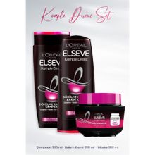 Elseve Komple Direnç Dökülme Karşıtı 390 ML Şampuan+ Bakım Kremi 390 ML ve 300 ML Güç Maskesi