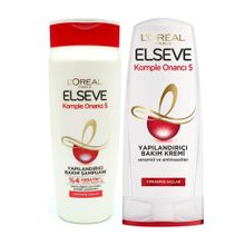 Elseve Komple Onarıcı 5 Saç Bakım 375 ml Şampuan+375 ml Saç Kremi Seti