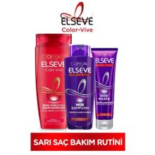 Elseve Renk Koruyucu Bakım 450 ml Şampuan + Turunculaşma Karşıtı Mor Şampuan + Mor Maske