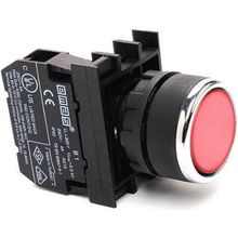 Emas B100FK B Serisi Plastik 1NO Yaylı Kalıcı Kırmızı 22 mm Buton