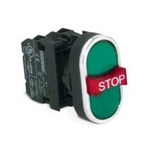 Emas B121B30YY 1NA 1NK 1NA Çıkık Stop Yeşil-Yeşil Üçüz Buton