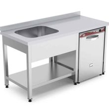 Empero EMP.E.71885-1EMT-R Sağ Alt Raflı 180x70x85 cm Tek Evyeli Tezgah