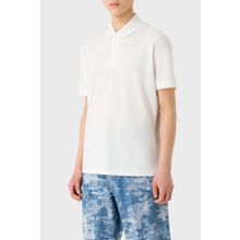Emporio Armani 3D1FF2 1JTKZ 0101 Polo Yaka Beyaz Erkek T-shirt