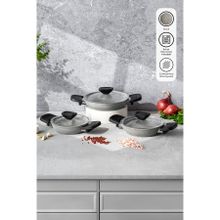 Emsan Fortis Gri Granit 6 Parça Sahan Set