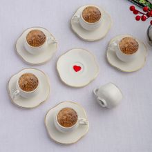 Emsan Kalpten Kalbe 90 ml 6 Kişilik Kahve Fincan Takımı