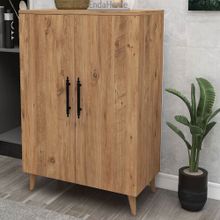 Enda Home 97x65x32 cm 3 Raflı 2 Kapaklı Çam Çok Amaçlı Dolap