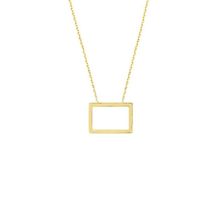 Engin Gold 14k Altın Dikdörtgen Geometrik Kolye
