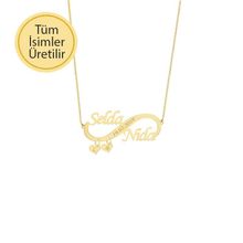 Engin Gold 14k Altın Kalpli Sonsuzluk İsim Kolye