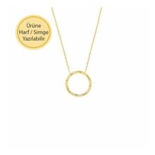 Engin Gold 14k Sade Altın Halka Geometrik Kolye