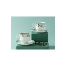 English Home Blatt Porselen 2'li 80 ml Yeşil Kahve Fincan Takımı