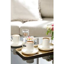 English Home Marella Porselen 6 Kişilik 85 ml Gold Kahve Fincan Takımı