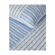 English Home Sleek Stripes Mavi Çift Kişilik Yatak Örtüsü Takımı