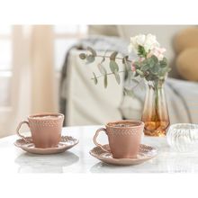 English Home Viyana Porselen 2'li 80 ml Gül Kurusu Kahve Fincan Takım