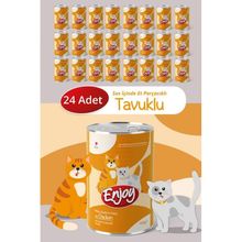 Enjoy Soslu Tavuklu 24x400 gr Yetişkin Konserve Kedi Maması