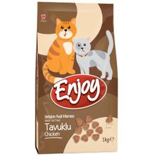 Enjoy Tavuklu 1 kg Keten Tohumu ile Omega 3 6 Katkısı Yetişkin Kuru Kedi Maması