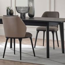 Enza Home 15604 Riga Süet Dokulu Kumaş Vizon Sandalye