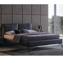 Enza Home 22802 Gri Suni Deri Kumaş 160x200 cm Legato Başlıklı Karyola