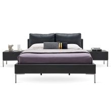 Enza Home 22802 Gri Suni Deri Kumaş 200x200 cm Legato Başlıklı Karyola
