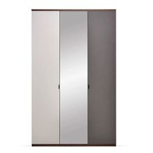 Enza Home Cordell 136x222 cm Gri Beyaz ve Ceviz 3 Kapaklı Dolap