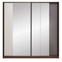 Enza Home Cordell 220x222 cm Beyaz Gri Ceviz Sürgülü Dolap