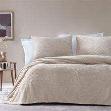 Enza Home Dazel Bej Tek Kişilik Battaniye Yatak Örtüsü Seti