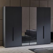 Enza Home Legato 6 Kapaklı Akordeon Siyah Gardrop