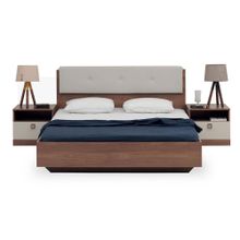 Enza Home Mistral 160x200 cm Krem Suni Deri Kumaş Başlıklı Karyola