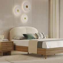 Enza Home Perge 19803 Kemik 180x200 cm Dokuma Kumaş Başlıklı Karyola