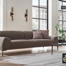 Enza Home Swan 15604 Vizon Buklet Kumaş 3'lü Koltuk
