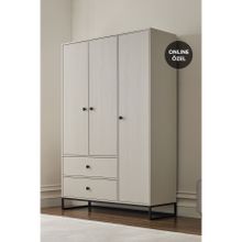 Enza Home YTSGRPIST-11694959 Kalinsta 3 Kapaklı Beyaz Gardrop