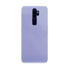 Eonaks Oppo A5 2020 Kamera Korumalı Silikon Rubber Arka Kapak Lila Kılıf