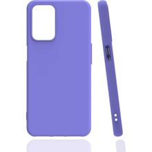 Eonaks Oppo A55 4G Kamera Korumalı Silikon Rubber Arka Kapak Lila Kılıf