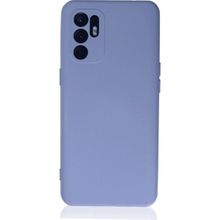 Eonaks Oppo Reno 6 Kamera Korumalı Silikon Rubber Arka Kapak Lila Kılıf