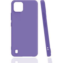 Eonaks Realme C11 2021 Kamera Korumalı Silikon Rubber Arka Kapak Lila Kılıf
