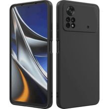 Eonaks Xiaomi Poco X4 Pro 5G Kamera Korumalı Silikon Rubber Arka Kapak Siyah Kılıf