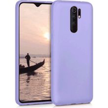 Eonaks Xiaomi Redmi 9 Kamera Korumalı Silikon Rubber Arka Kapak Lila Kılıf