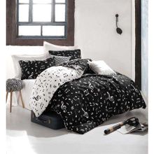 Eponj Home Çift Kişilik B&W Melodiy Kolay Ütülenir Nevresim Takımı